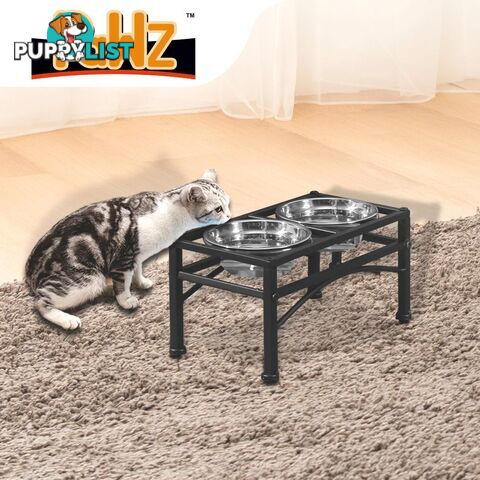PaWz Dual Elevated Raised Pet Dog Feeder Bowl Stainless Steel Food Water Stand - WB-JD0508-L