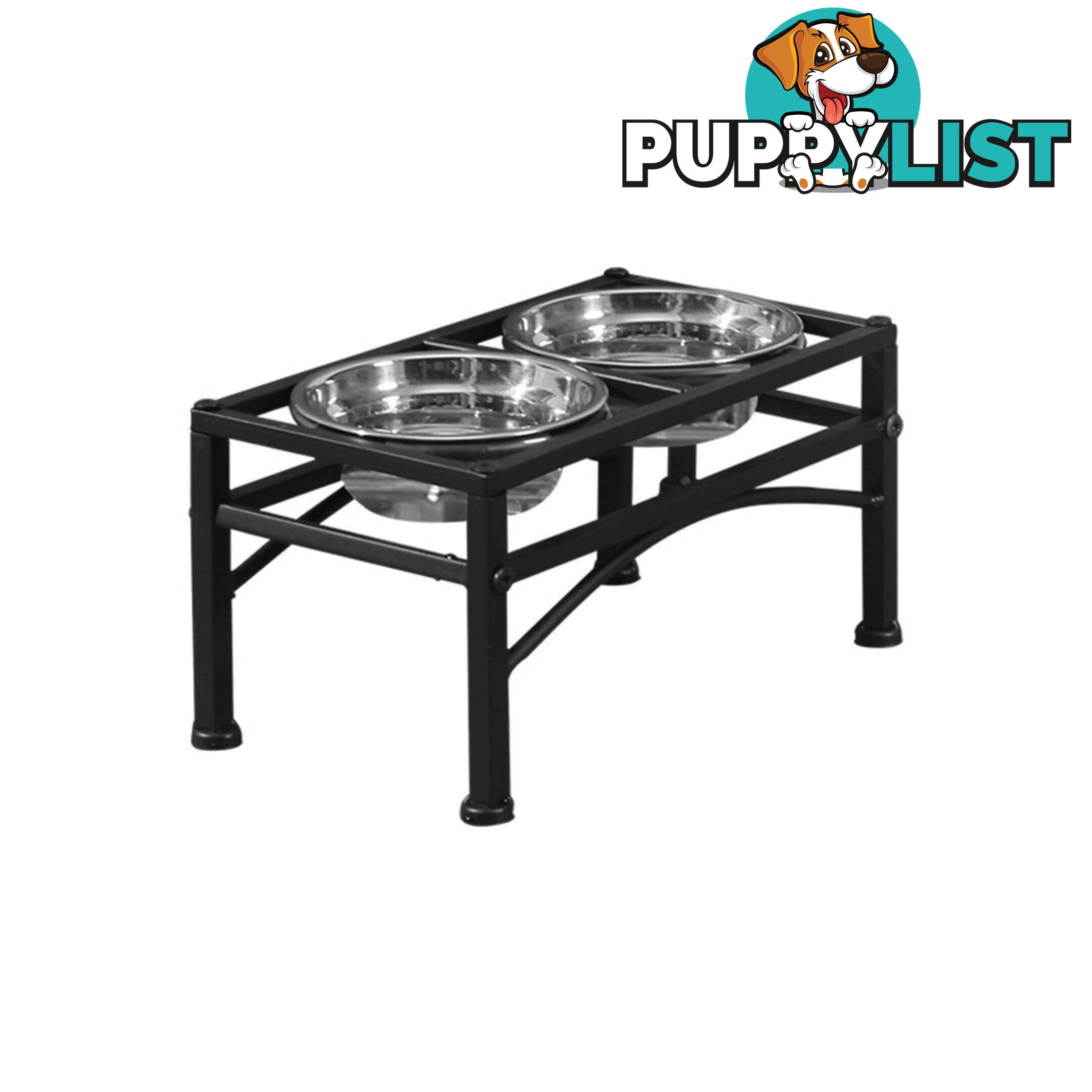 PaWz Dual Elevated Raised Pet Dog Feeder Bowl Stainless Steel Food Water Stand - WB-JD0508-L