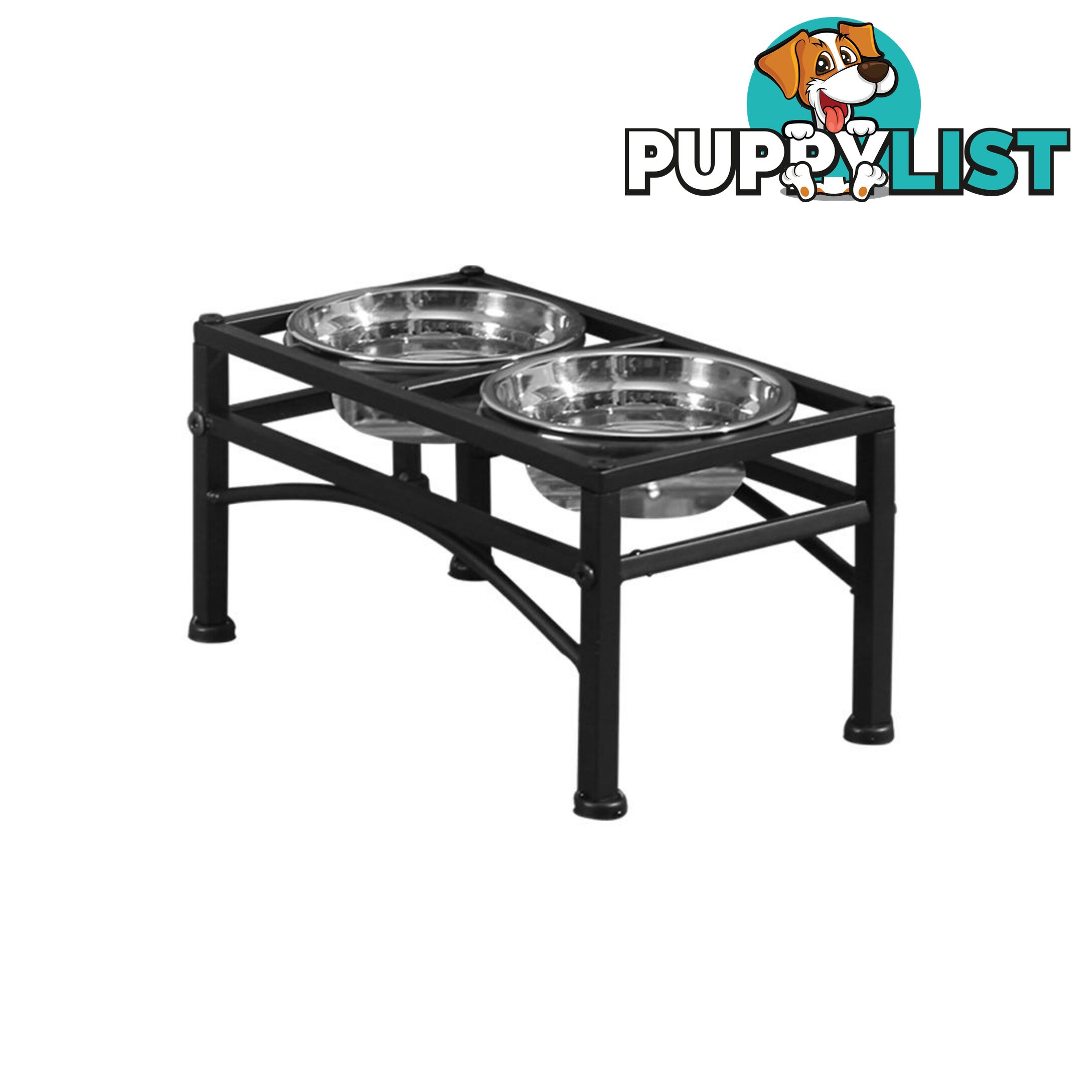 PaWz Dual Elevated Raised Pet Dog Feeder Bowl Stainless Steel Food Water Stand - WB-JD0508-L