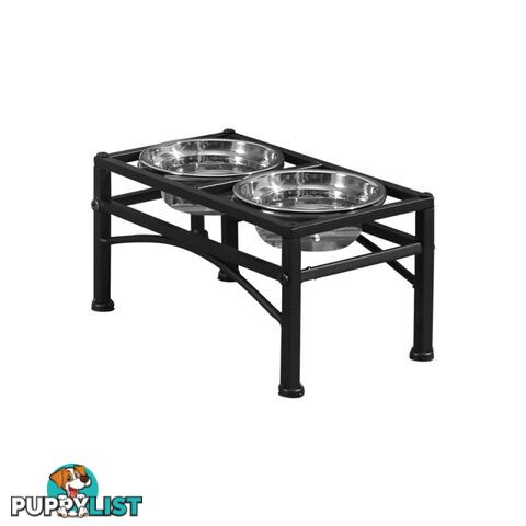 PaWz Dual Elevated Raised Pet Dog Feeder Bowl Stainless Steel Food Water Stand - WB-JD0508-L