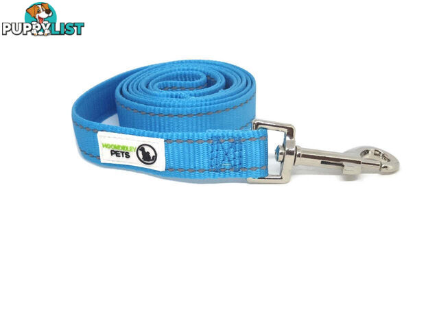10m Long Nylon w/Reflective Stitching Dog Lead - Moondidley Pets - MDPLDREFLPUR2510