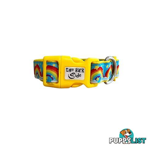 Rainbow Dog Collar - Hand Made by The Bark Side - TBSRAISRED