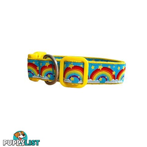 Rainbow Dog Collar - Hand Made by The Bark Side - TBSRAISRED