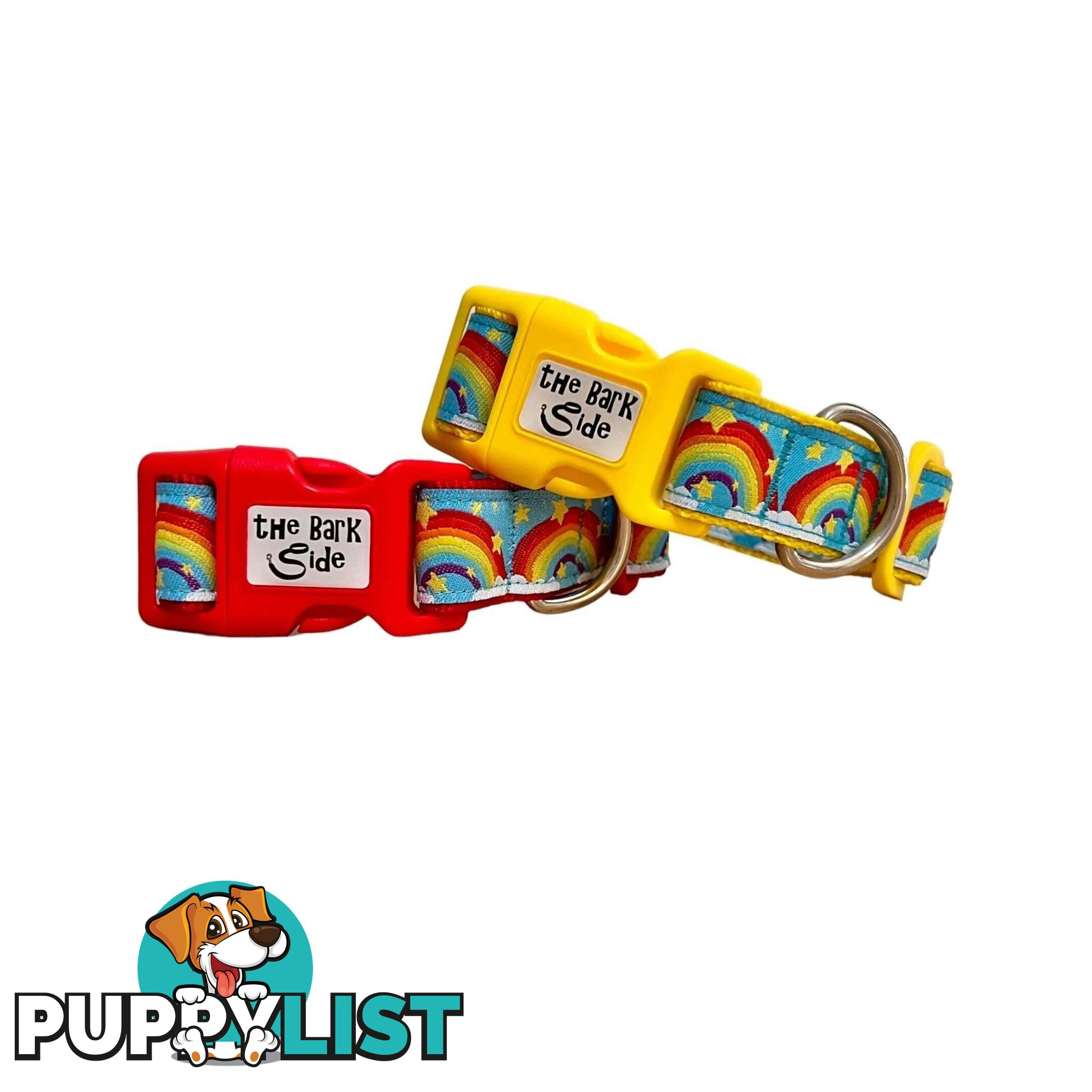 Rainbow Dog Collar - Hand Made by The Bark Side - TBSRAISRED