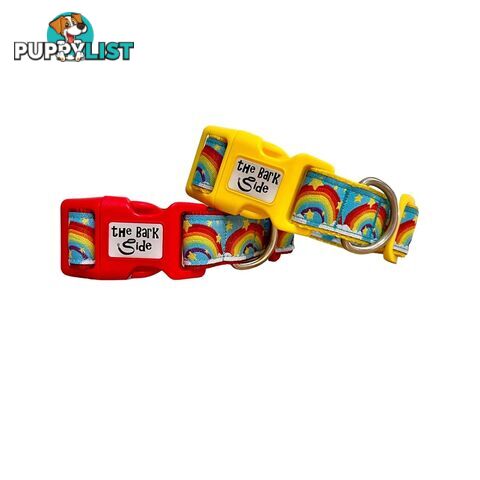 Rainbow Dog Collar - Hand Made by The Bark Side - TBSRAISRED