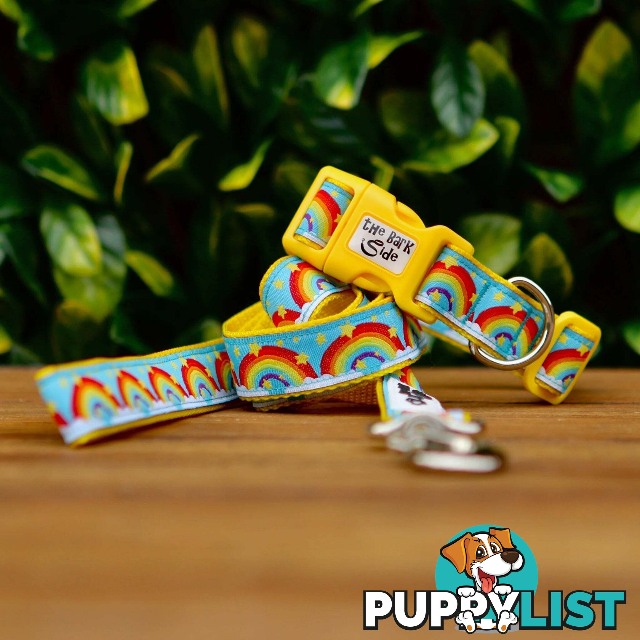Rainbow Dog Collar - Hand Made by The Bark Side - TBSRAISRED