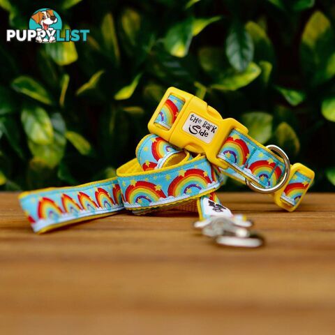 Rainbow Dog Collar - Hand Made by The Bark Side - TBSRAISRED