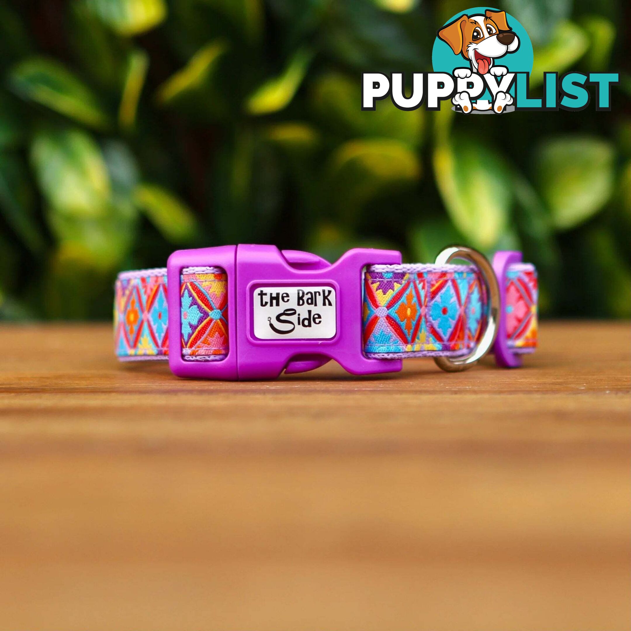 Purple Geometric Dog Collar / XS - L - Hand Made by The Bark Side - TBSGEOSML
