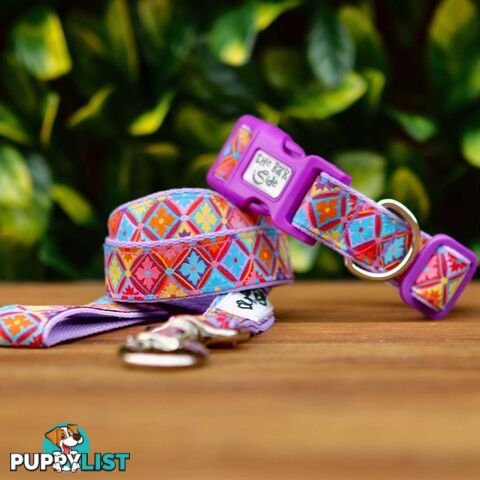 Purple Geometric Dog Collar / XS - L - Hand Made by The Bark Side - TBSGEOSML