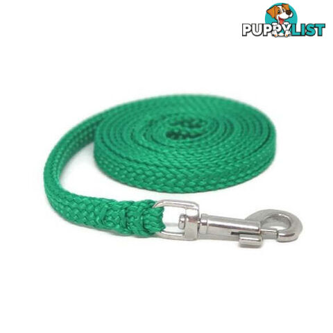 1.8m to 10m Long Dog Lead No Stitching Tough Yarnix 10mm Wide - YNXLD10-10-GRN-BR