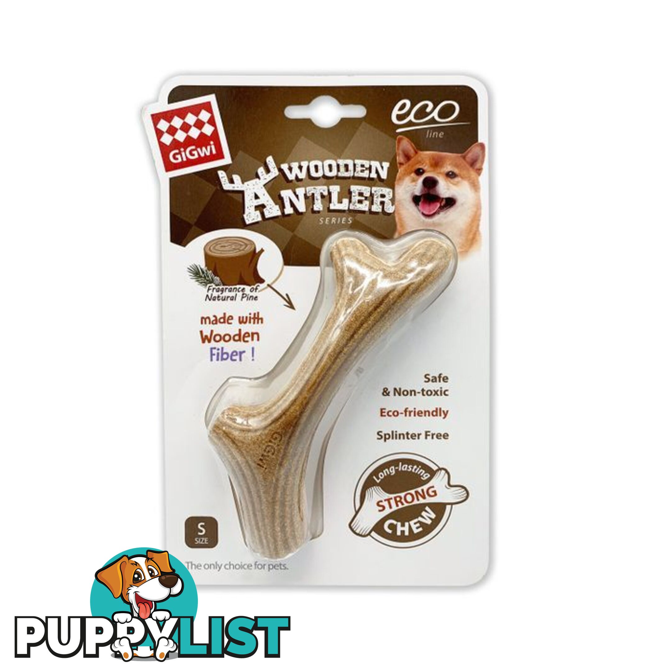 Dog Chew Wooden Antler Gigwi - WPS-DAG3305
