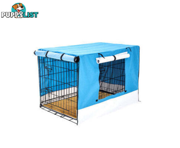 Paw Mate Wire Dog Cage Crate with Tray + Cushion Mat + Cover Combo - V274-PET-WCCVCU36-BU