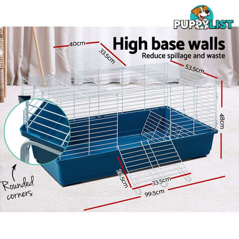 i.Pet Rabbit Cage Hutch 106cm Indoor Enclosure Carrier - PET-RAB-CAGE-RT002