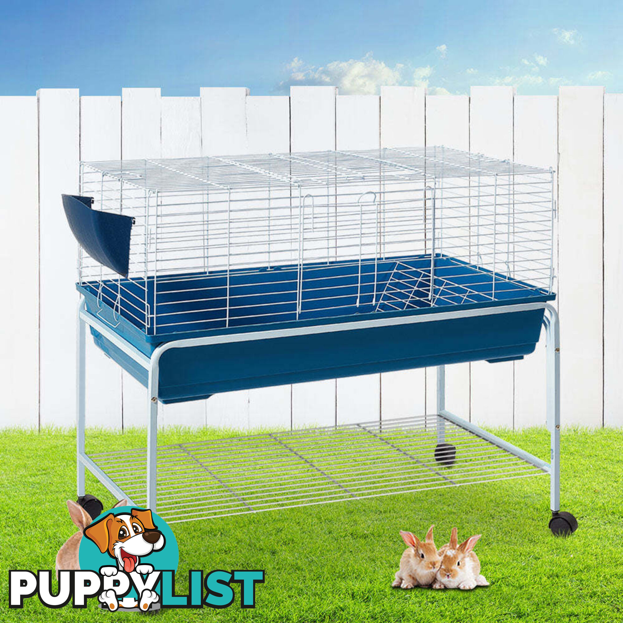 i.Pet Rabbit Cage Hutch 106cm Indoor Enclosure Carrier - PET-RAB-CAGE-RT002