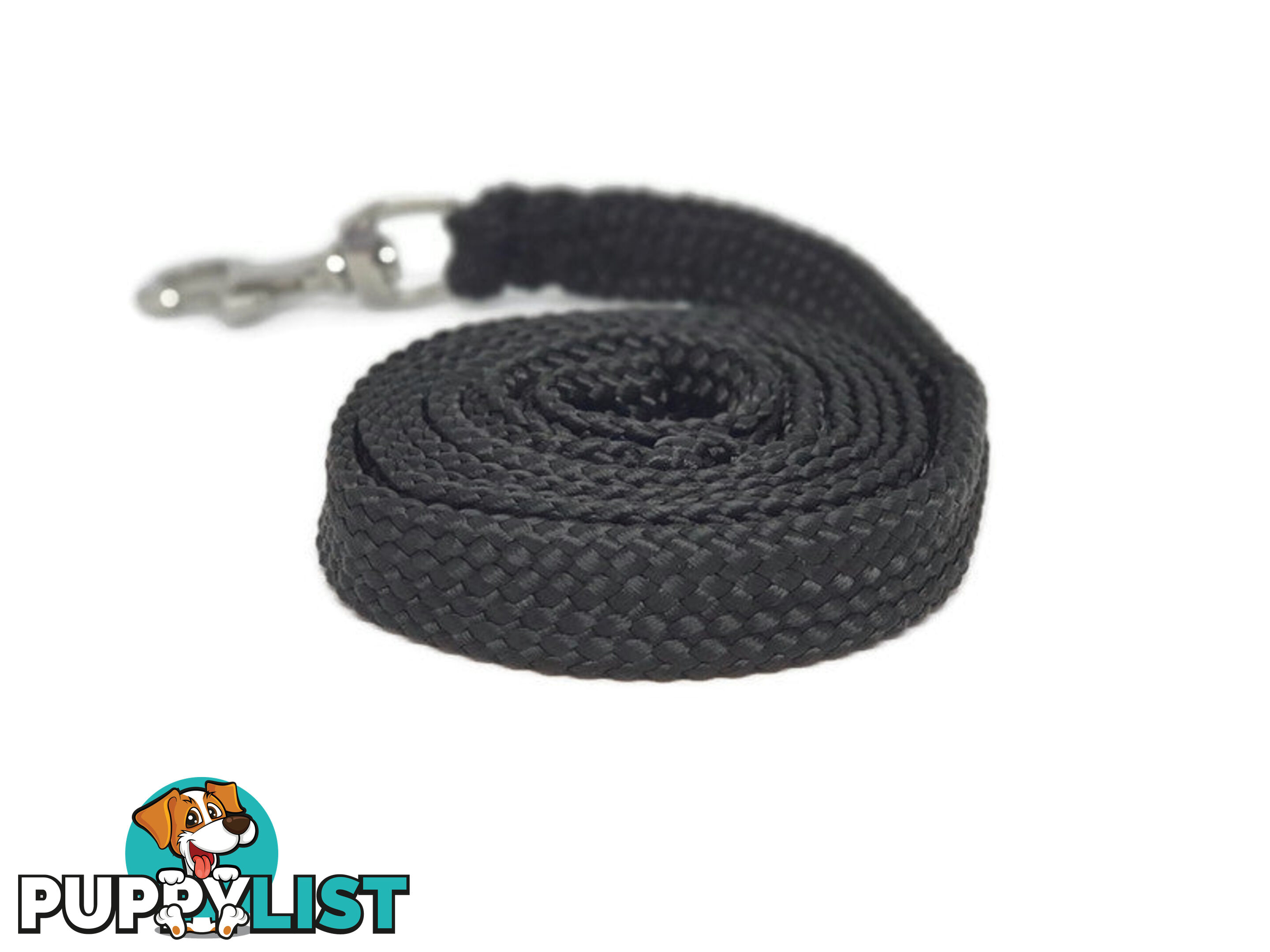 1.8m to 10m Long Dog Lead No Stitching Tough Yarnix 20mm Wide - YNXLD201.8BRBLKYEL