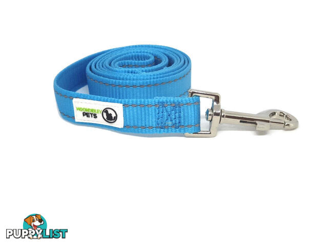 1.2m Nylon w/Reflective Stitching Dog Lead - Moondidley Pets - MDPLDREFGRN201.2