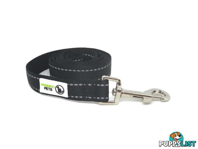 1.2m Nylon w/Reflective Stitching Dog Lead - Moondidley Pets - MDPLDREFGRN201.2