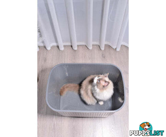 YES4PETS Top Entry Cat Litter Box No Mess Large Enclosed Covered Kitty Tray Grey - V278-AT1007-GREY