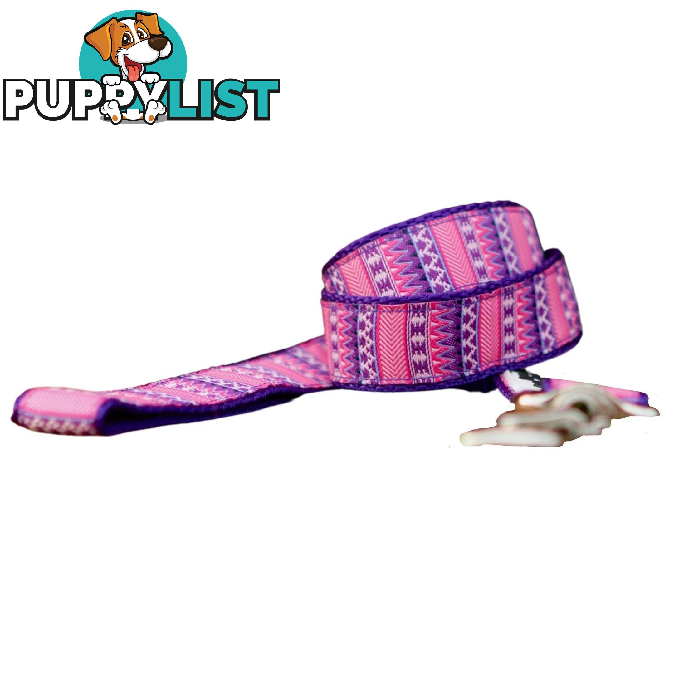 Aztec Dog Lead / Pink / Purple / Dog Leash - Hand Made by The Bark Side - TBSLDAZT201.8