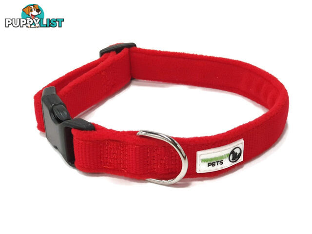 100% Pure Bamboo Fibre w/Fleece Lining Dog Collar Plastic Buckle - Moondidley Pets - MDPCOLFLEXSBLK