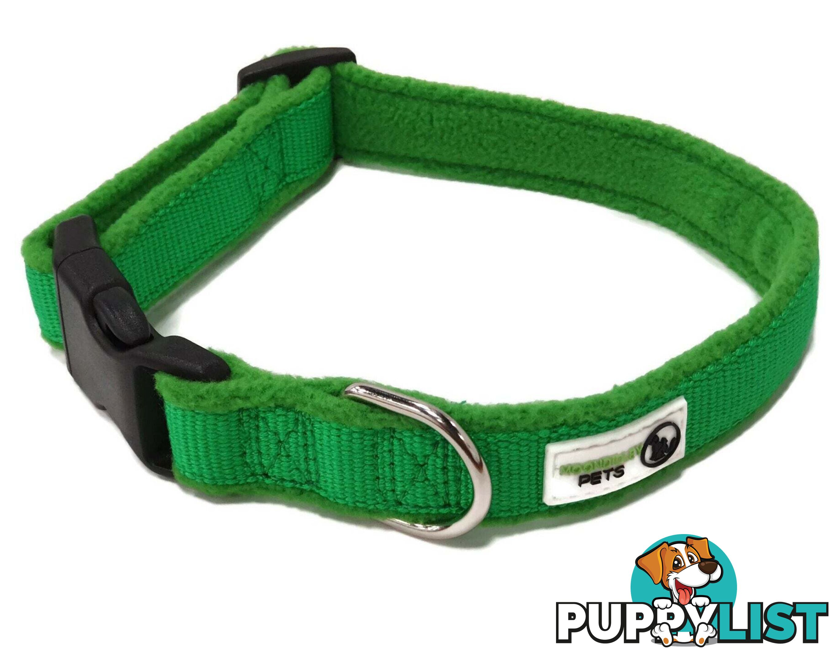 100% Pure Bamboo Fibre w/Fleece Lining Dog Collar Plastic Buckle - Moondidley Pets - MDPCOLFLEXSBLK
