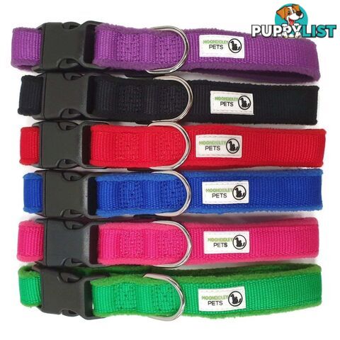100% Pure Bamboo Fibre w/Fleece Lining Dog Collar Plastic Buckle - Moondidley Pets - MDPCOLFLEXSBLK