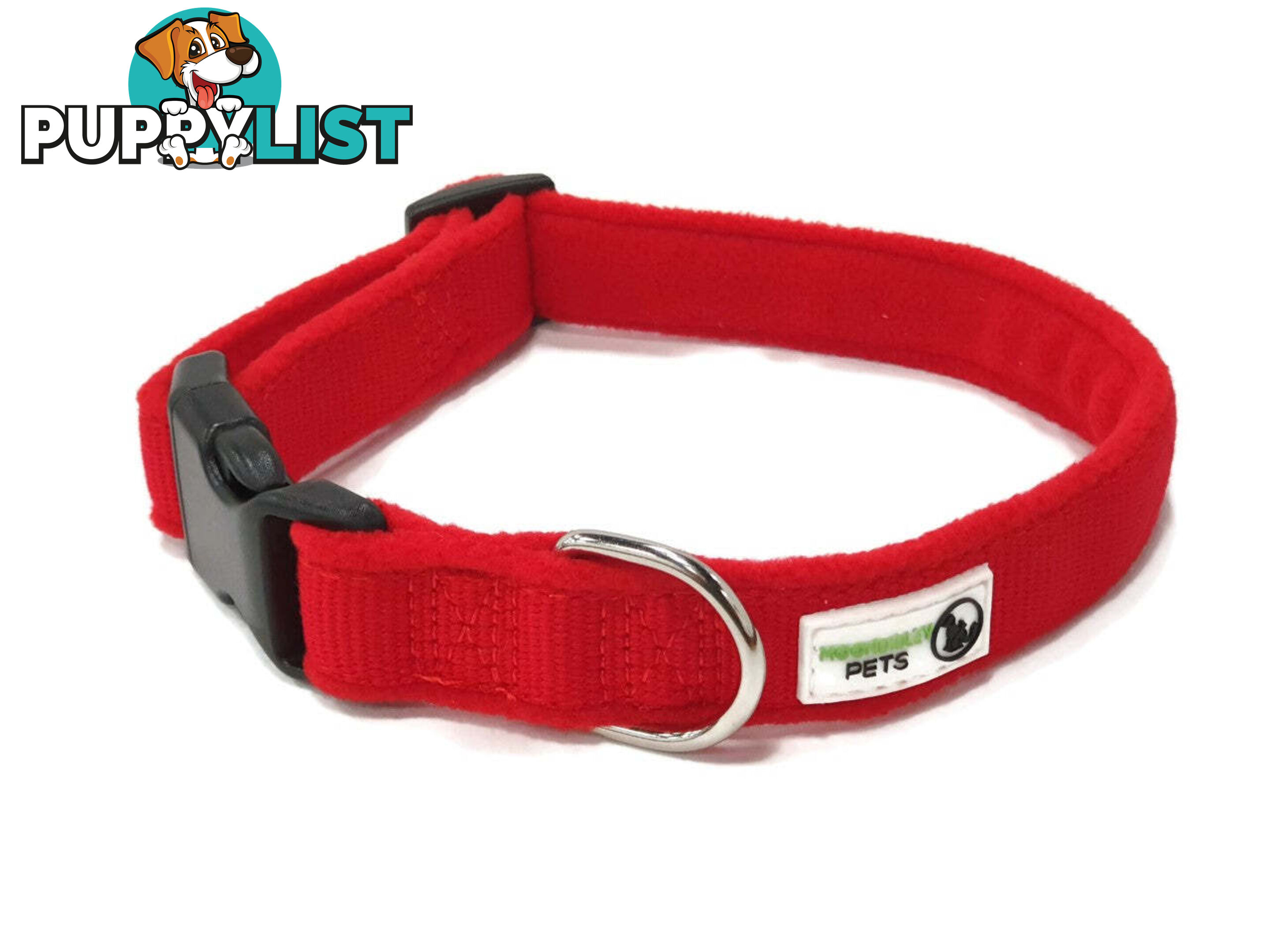 100% Pure Bamboo Fibre w/Fleece Lining Dog Collar Plastic Buckle - Moondidley Pets - MDPCOLFLEXSBLK