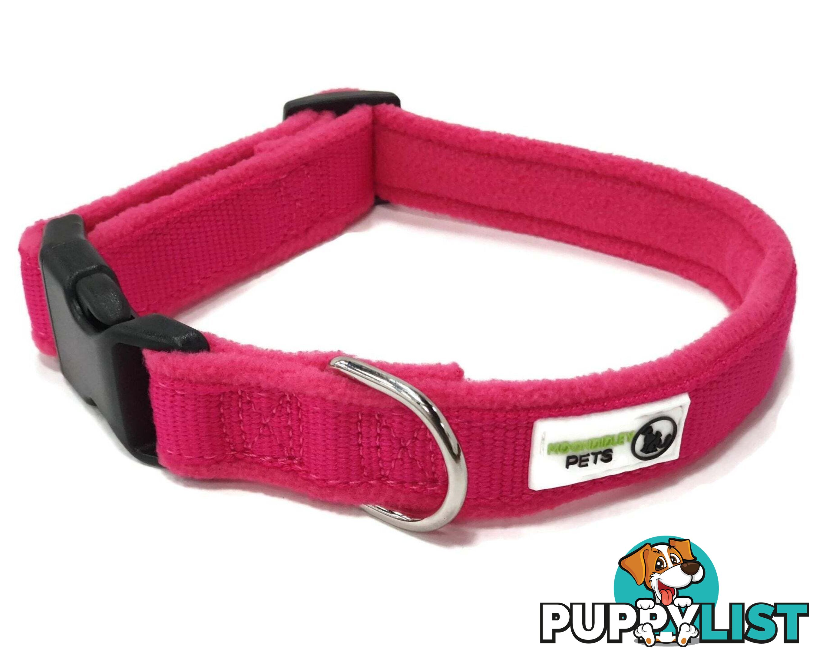 100% Pure Bamboo Fibre w/Fleece Lining Dog Collar Plastic Buckle - Moondidley Pets - MDPCOLFLEXSBLK