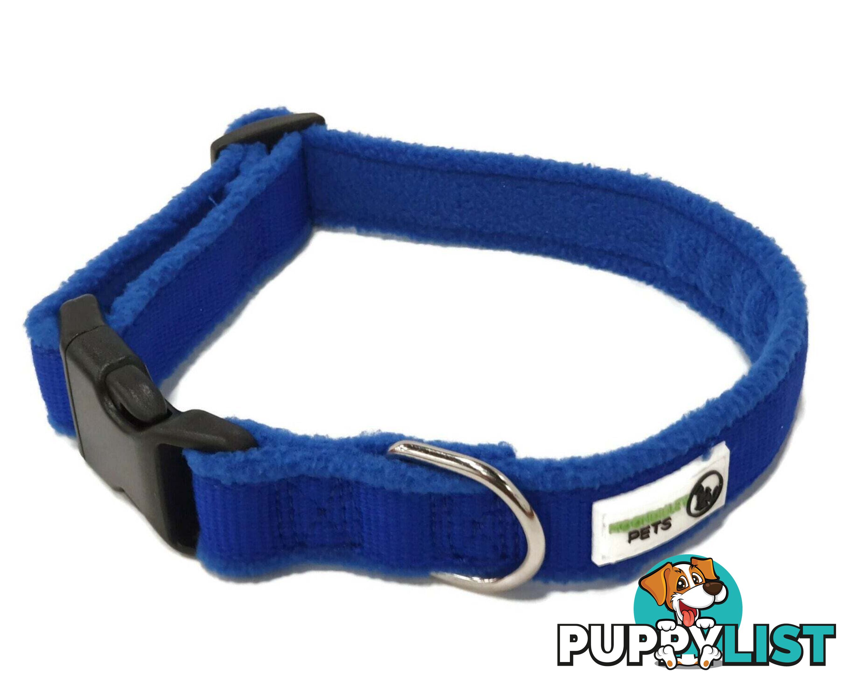 100% Pure Bamboo Fibre w/Fleece Lining Dog Collar Plastic Buckle - Moondidley Pets - MDPCOLFLESRED