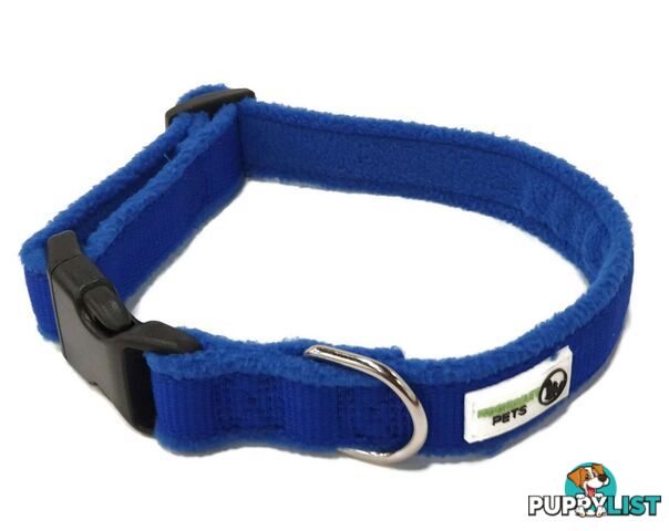 100% Pure Bamboo Fibre w/Fleece Lining Dog Collar Plastic Buckle - Moondidley Pets - MDPCOLFLESRED