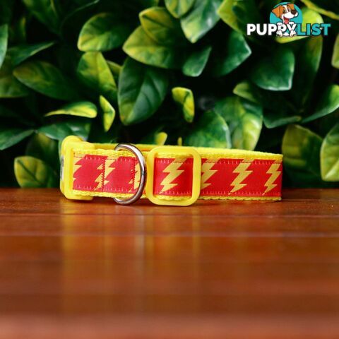 Lightning Bolt Dog Collar - Hand Made by The Bark Side - TBSLIGXSYEL