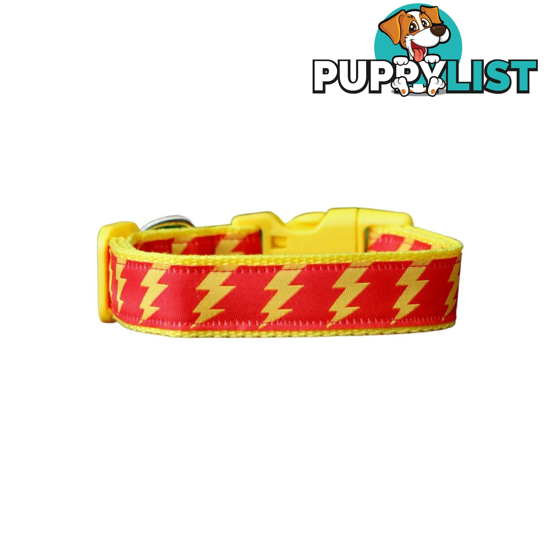 Lightning Bolt Dog Collar - Hand Made by The Bark Side - TBSLIGXSYEL