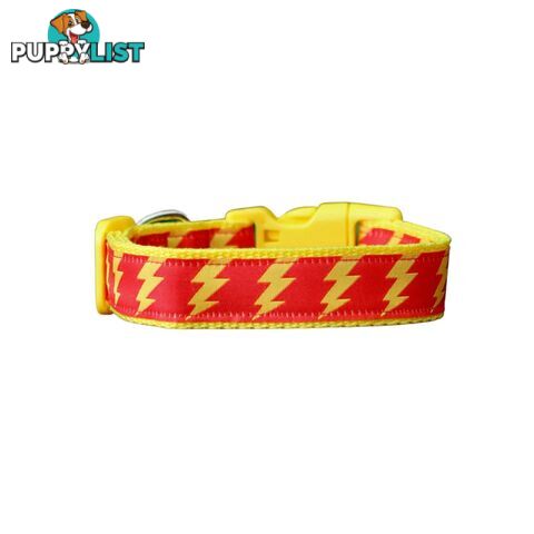 Lightning Bolt Dog Collar - Hand Made by The Bark Side - TBSLIGXSYEL