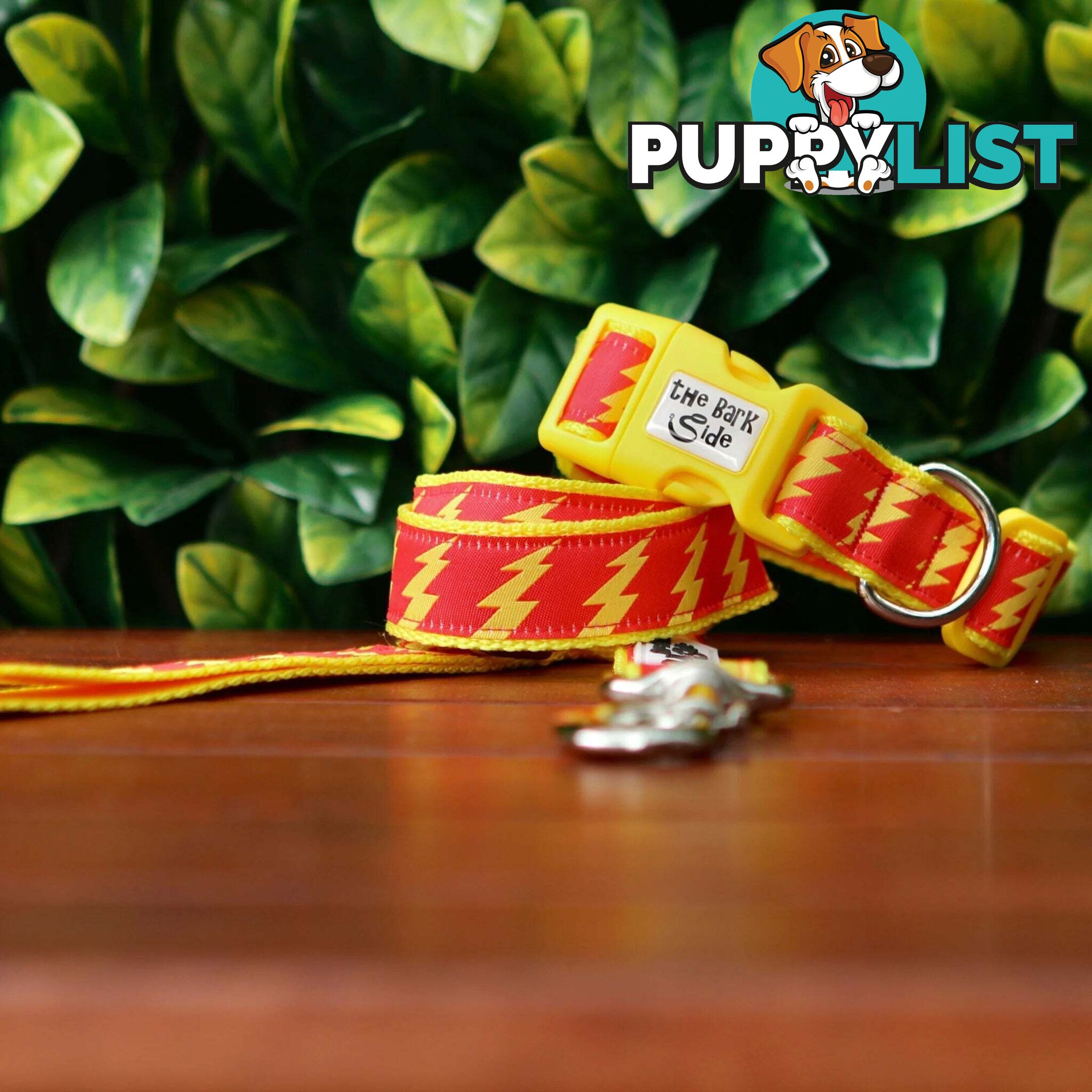 Lightning Bolt Dog Collar - Hand Made by The Bark Side - TBSLIGXSYEL