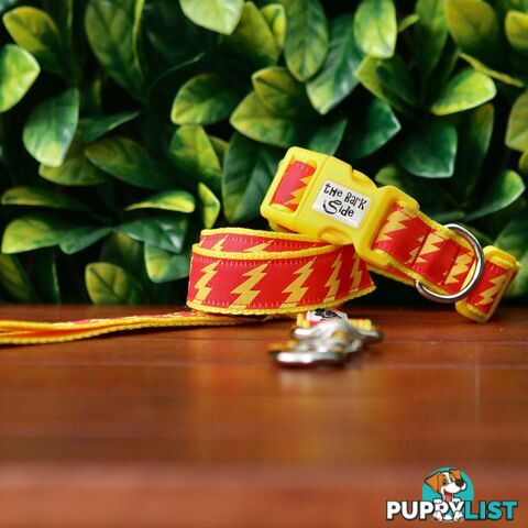 Lightning Bolt Dog Collar - Hand Made by The Bark Side - TBSLIGXSYEL
