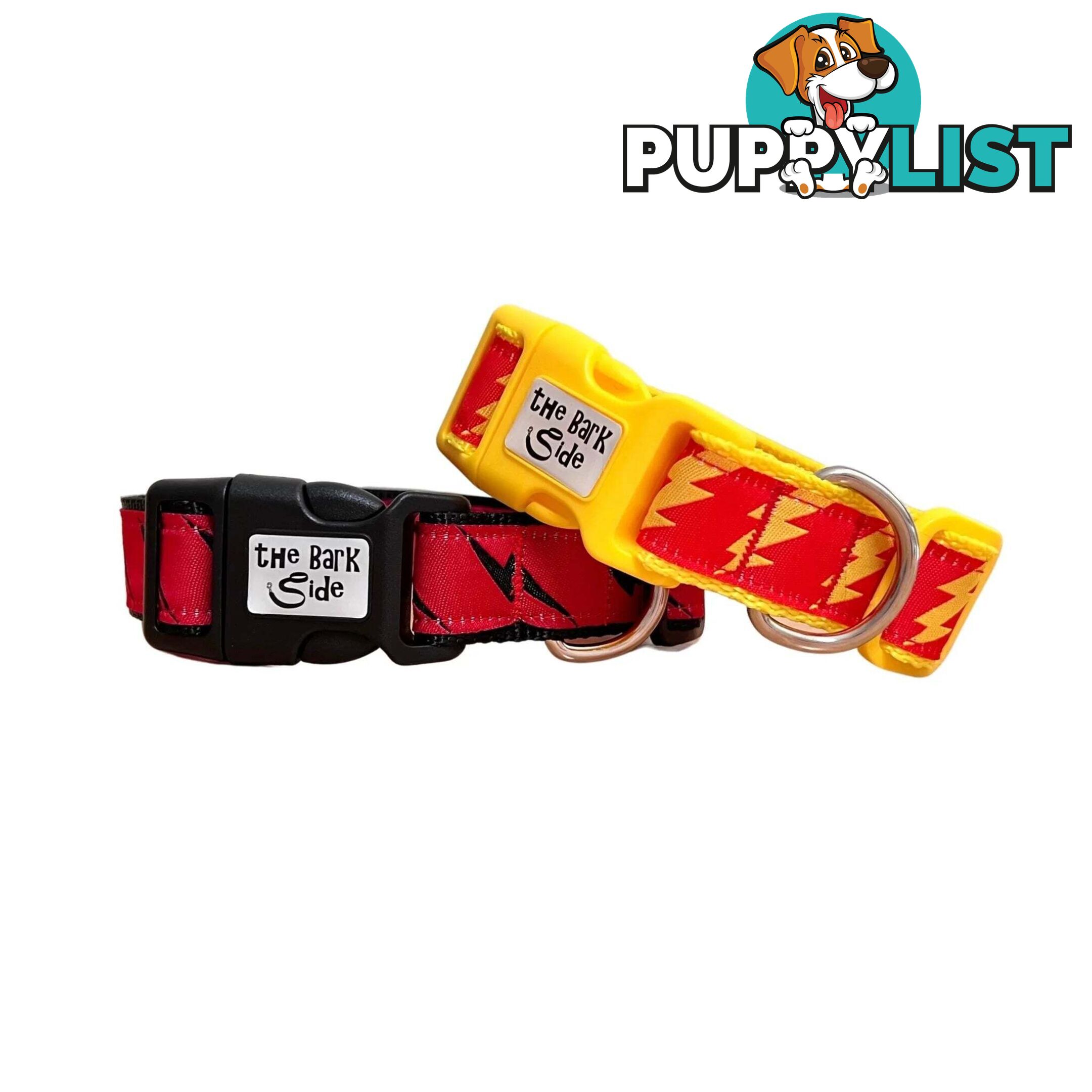 Lightning Bolt Dog Collar - Hand Made by The Bark Side - TBSLIGXSYEL