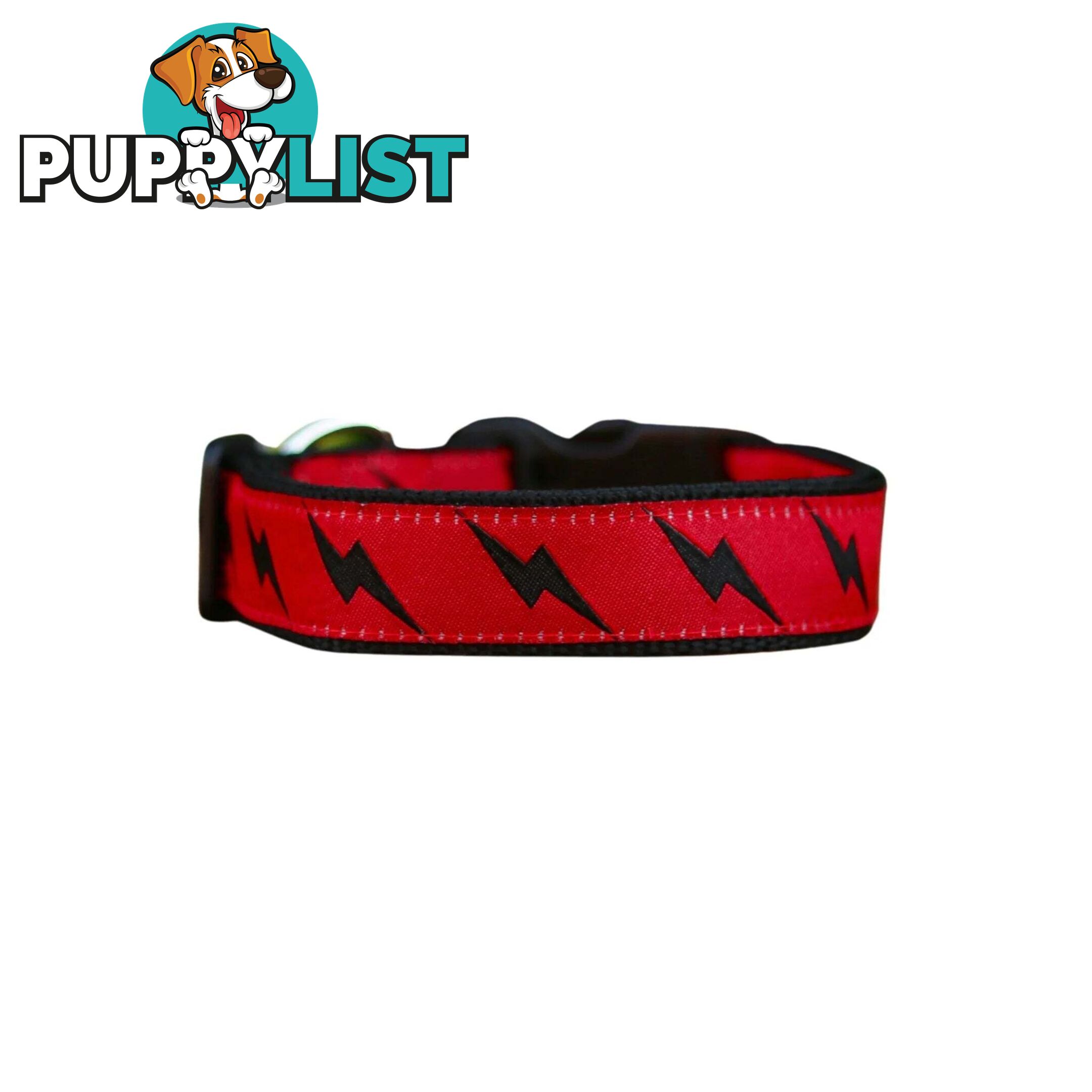Lightning Bolt Dog Collar - Hand Made by The Bark Side - TBSLIGXSYEL