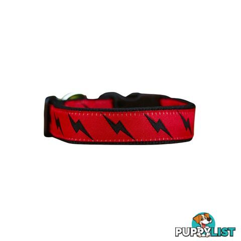 Lightning Bolt Dog Collar - Hand Made by The Bark Side - TBSLIGXSYEL