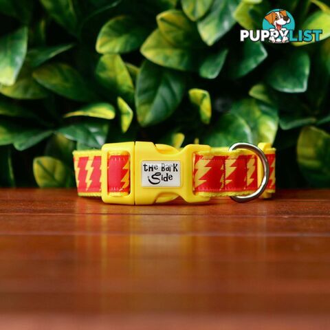 Lightning Bolt Dog Collar - Hand Made by The Bark Side - TBSLIGXSYEL