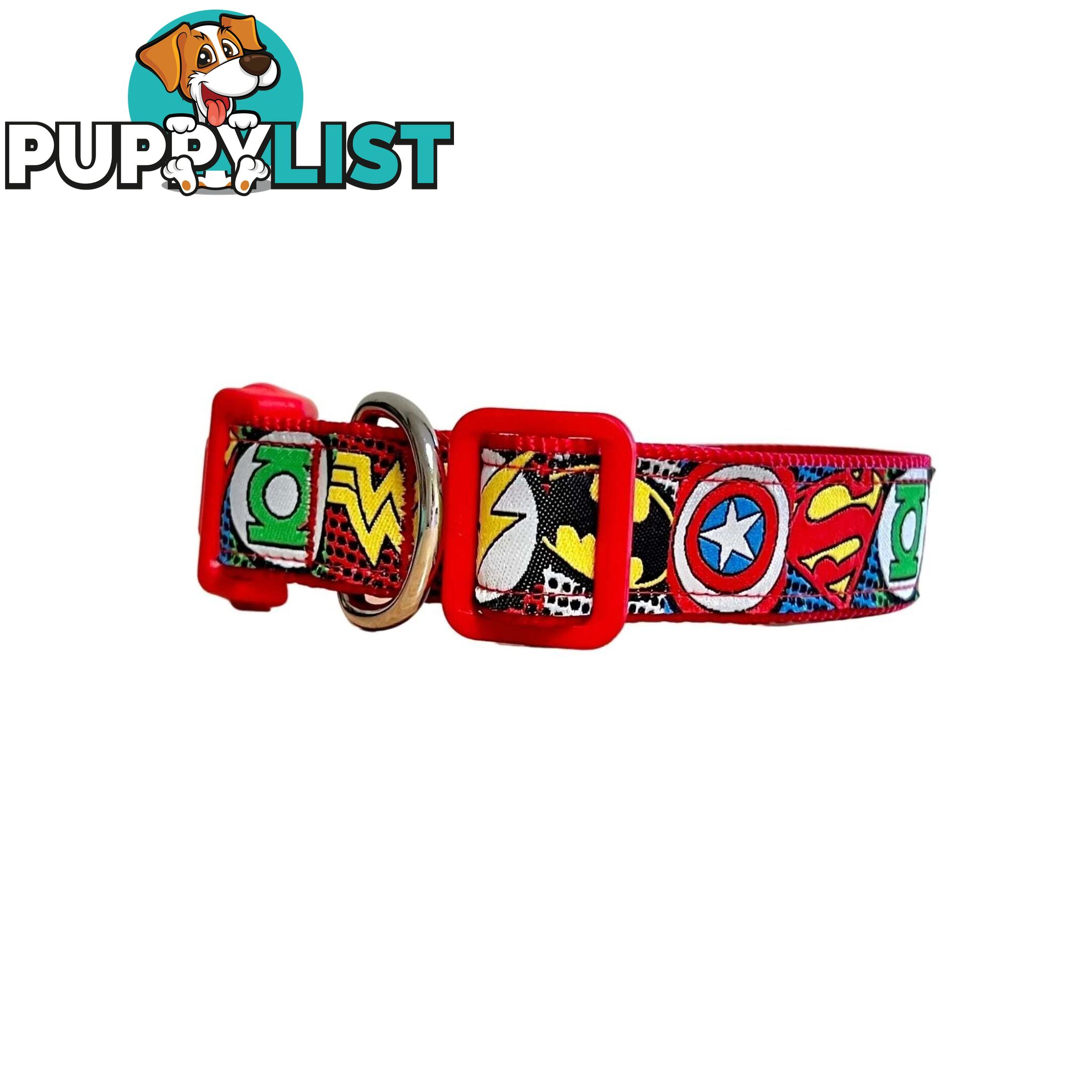 Superhero Dog Collar - Hand Made by The Bark Side - TBSHEROLGERED