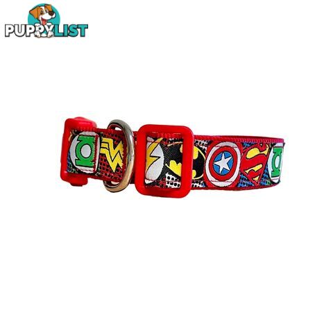 Superhero Dog Collar - Hand Made by The Bark Side - TBSHEROLGERED