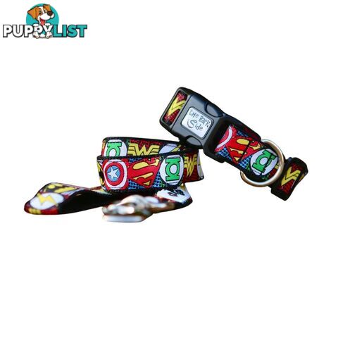 Superhero Dog Collar - Hand Made by The Bark Side - TBSHEROLGERED