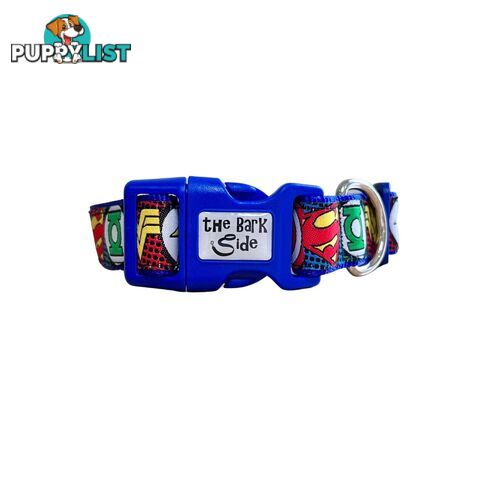 Superhero Dog Collar - Hand Made by The Bark Side - TBSHEROLGERED