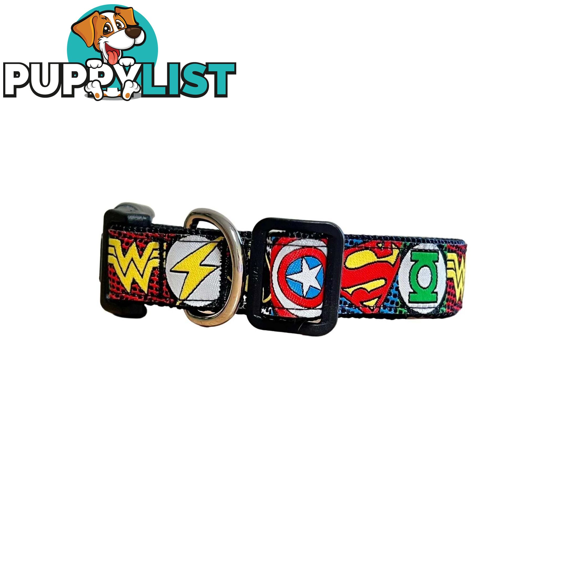 Superhero Dog Collar - Hand Made by The Bark Side - TBSHEROLGERED