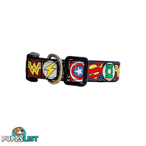 Superhero Dog Collar - Hand Made by The Bark Side - TBSHEROLGERED