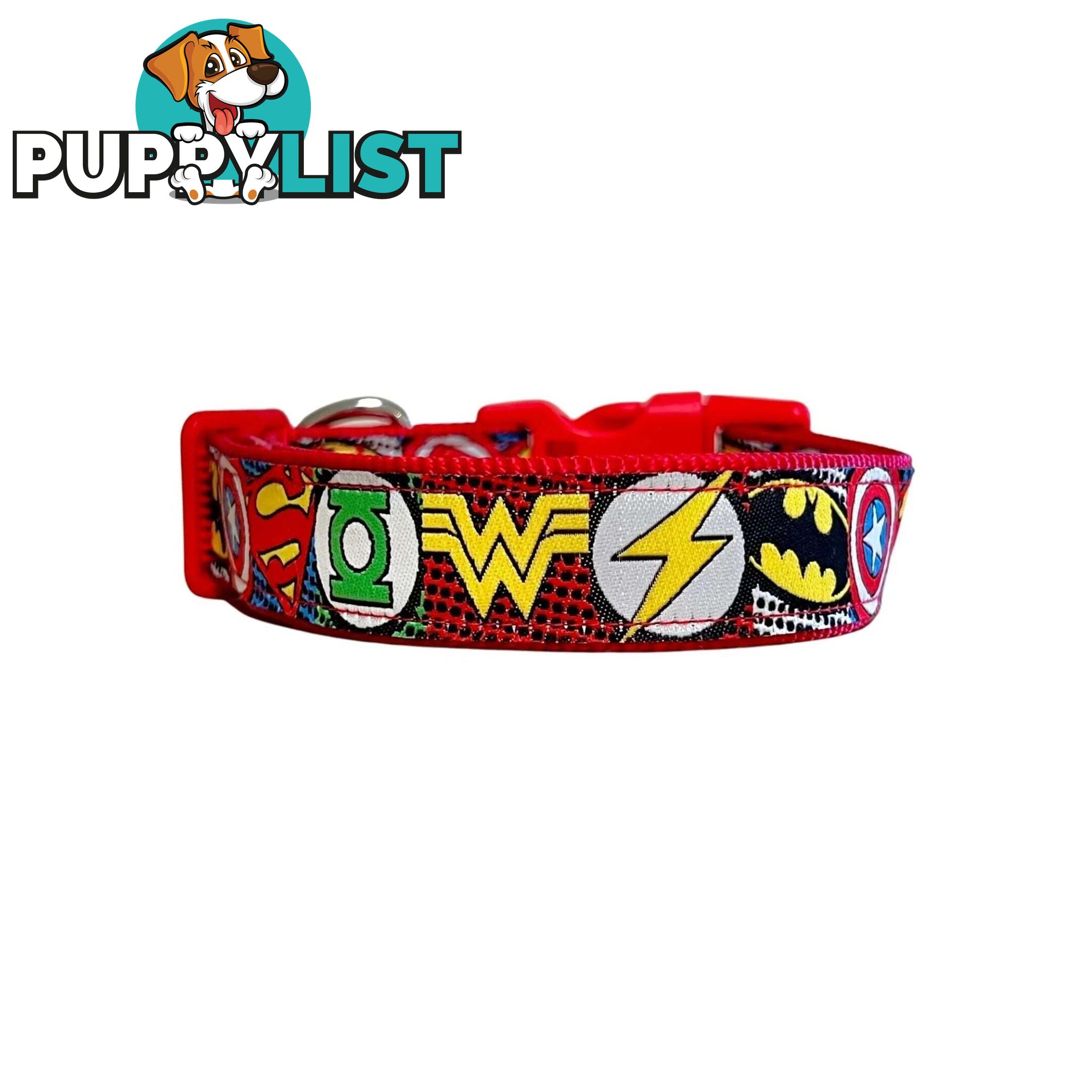 Superhero Dog Collar - Hand Made by The Bark Side - TBSHEROLGERED