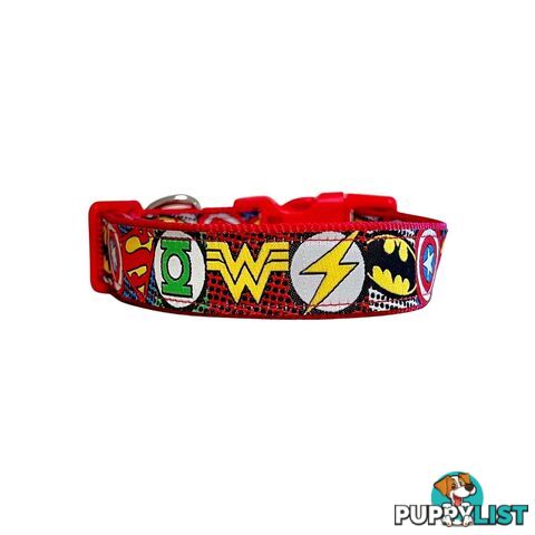 Superhero Dog Collar - Hand Made by The Bark Side - TBSHEROLGERED