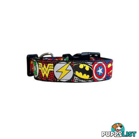 Superhero Dog Collar - Hand Made by The Bark Side - TBSHEROLGERED