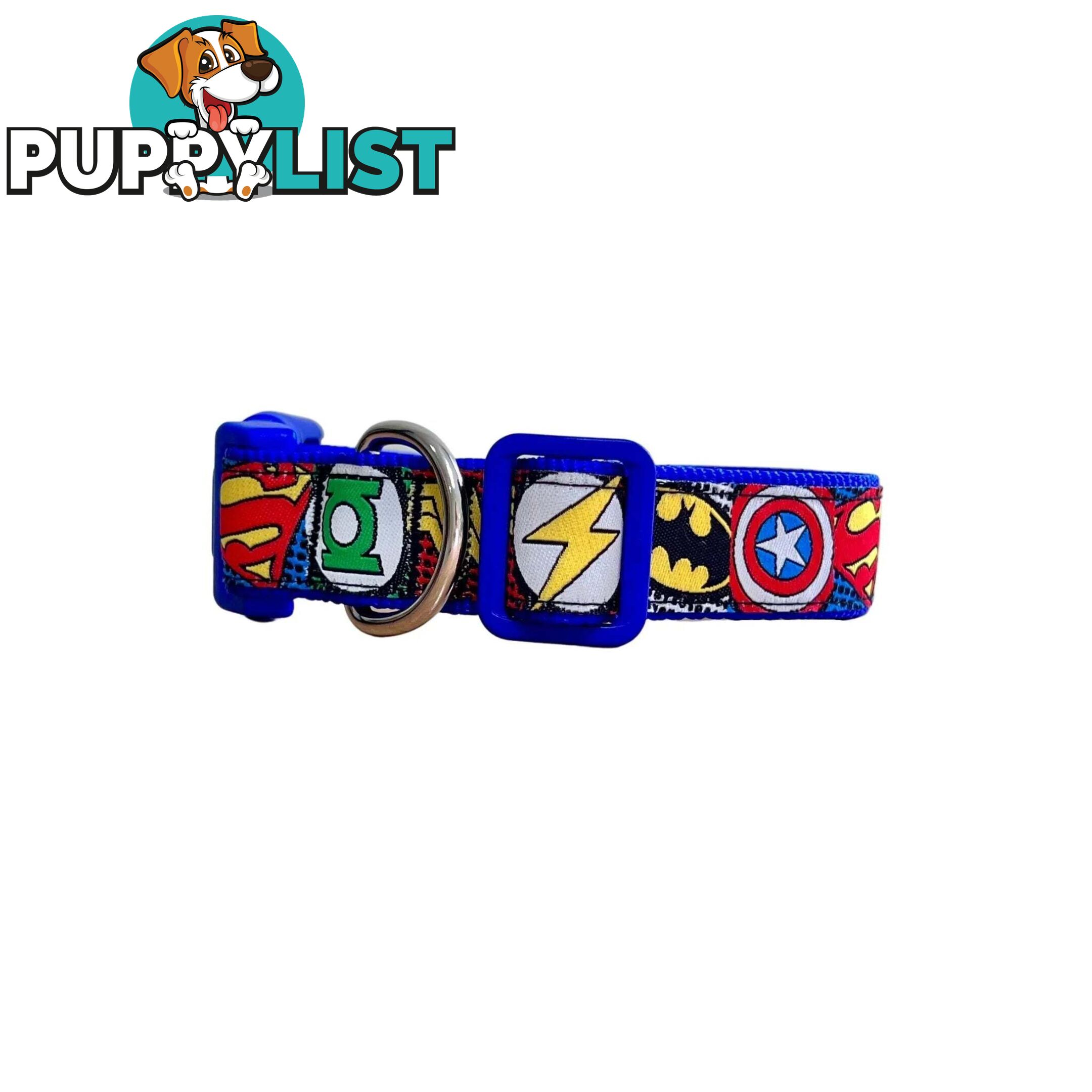 Superhero Dog Collar - Hand Made by The Bark Side - TBSHEROLGERED