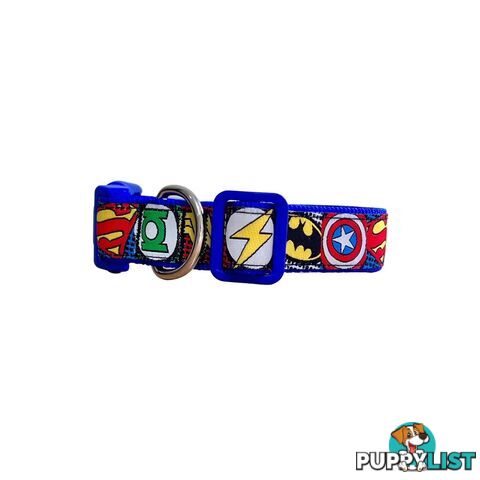 Superhero Dog Collar - Hand Made by The Bark Side - TBSHEROLGERED